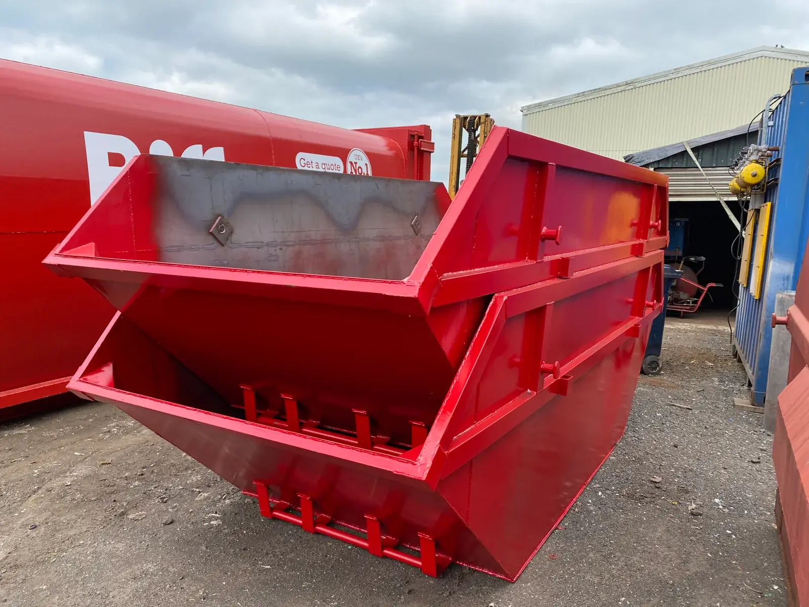 stacked skips which have been fully refurbished