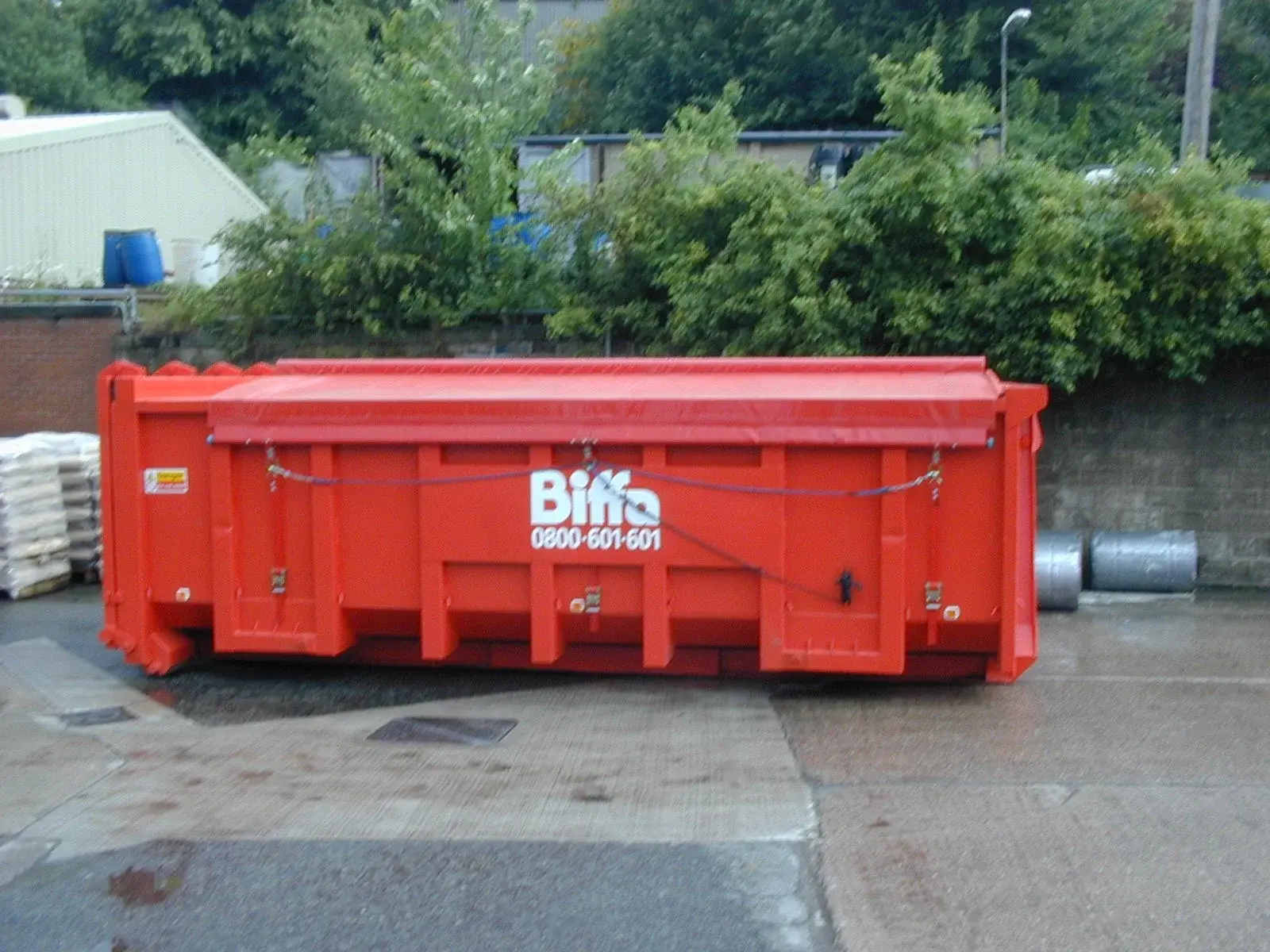 roll on roll off skip ready for client delivery
